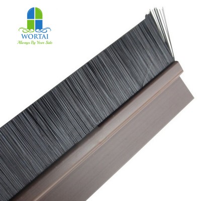 Door Bottom Brush Seal Weather Stripping with PVC or Aluminum Holder